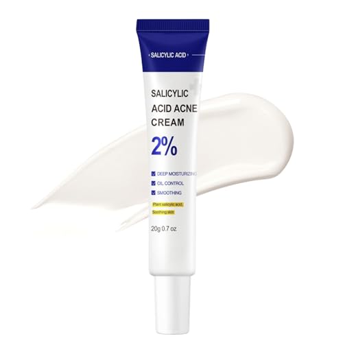 Salicylsäure AkneCreme, Pickel Creme Gesicht – Anti Pickel Cremes als Feuchtigkeitscreme Gesicht für Poren Verkleinern, zu Akne neigende Haut – Gesichtscreme Damen & Herren