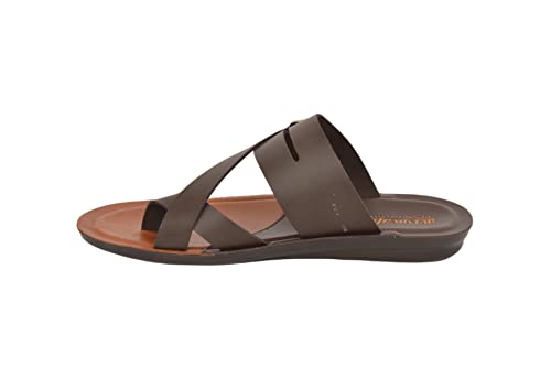 Image of AEROWALK Stylish T-Shape Fashion Slipper for Men | Comfortable | Lightweight | Anti Skid | Casual Office Footwear (4366 BLACK)