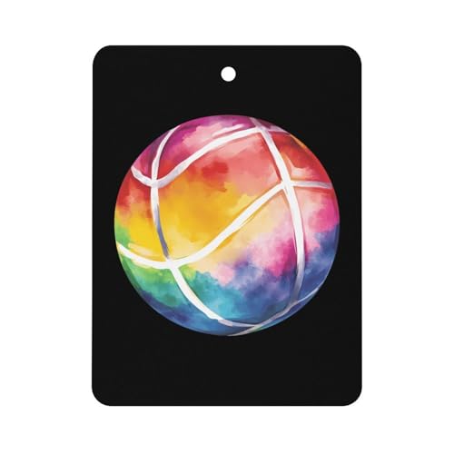 Volleyball Ball Tie-dye Car Air Freshener Hanging Aromatherapy Tablets for Car Accessories Square