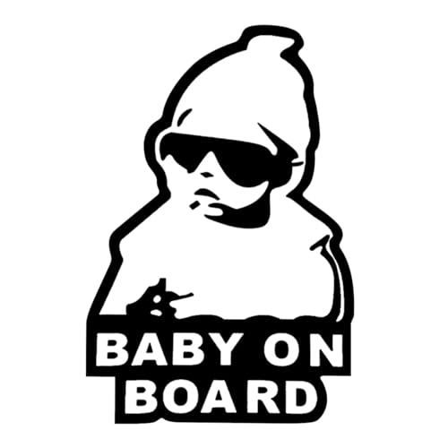 Image of Baby on Board Sticker for Car, Funny Baby Safety Car Signs, Adhesive/Removable/Reflective/Waterproof, Cute Safety Caution Decal, No Need for Magnet or Suction Cup (1PC)