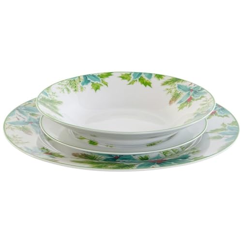 DKD Home Decor Vajilla 18 Piezas 6 Personas Flores Navidad DKD Home Decor Vajilla 18 Piezas 6 Personas Flores Navidad