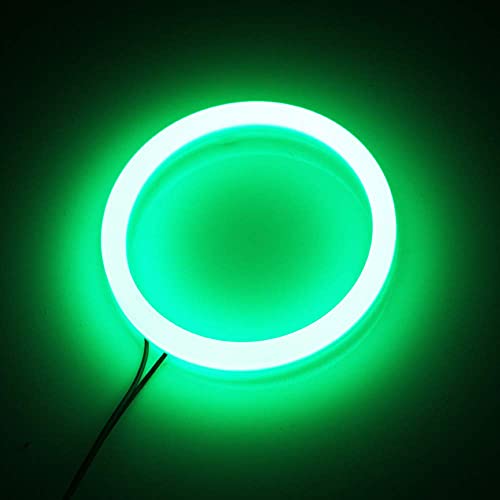 Image of 2 x 80 /60mm 93 LED CCFL Headlight COB Angel Eyes Halo Ring Lamp 12-24V (Green, 80 MM) | LED | For car