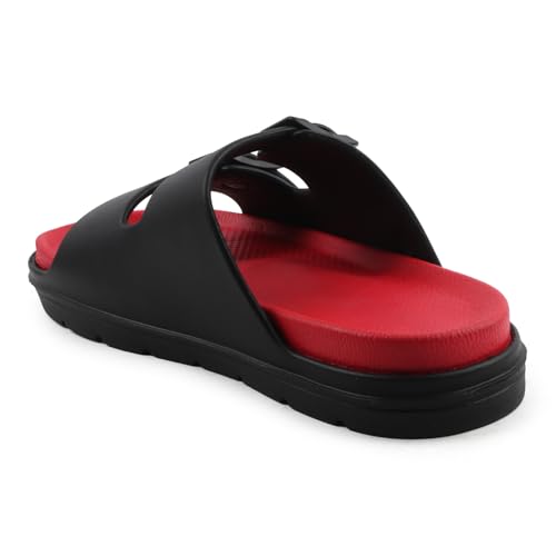 Image of Men's Double Strap EVA Slippers | Lightweight Adjustable Buckle Slides | Anti-Skid Comfortable Casual Sandals for Indoor Outdoor
