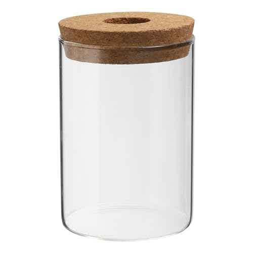 PATIKIL 4.7"x3.3" Plant Propagation Terrarium, Glass Cylinder Vase Desktop Glass Planter with Cork Stopper for Hydroponic Plants Centerpieces