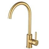 Bar Kitchen Sink Faucet Brushed Gold GAPPO 360 Lead Single Handle Bathroom Faucet Prep Kitchen Faucet in Stainless