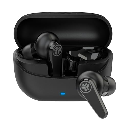JLab Go Pods ANC - Auriculares inalámbricos Bluetooth con cancelación Activa de Ruido Híbrida, Autonomía 26h+, Llamadas Claras, Multipunto, Modo Ambiente, IP55, Audio Personalizable con App, Negro