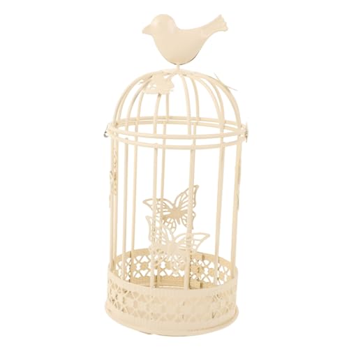 Cabilock European Style Butterfly Cage Candle Holder Birdcage Candle Cage Bird Cage Decor Cages Vintage Candle Holder Bracket Bird Cage Candlestick Holders Ornamental Prop Table White Jesus