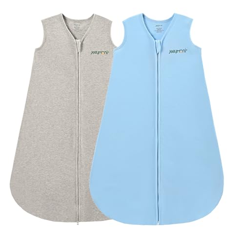 JELLYMONI Baby Sleep Sack 0-6 Months 100% Cotton Wearable Blanket, 0.5 TOG Soft Lightweight Toddler Sleeping Sack 2 Pack 2-Way Zipper Newborn Sleep Sacks JELLYMONI Baby Sleep Sack 0-6 Months 100% Cotton Wearable Blanket, 0.5 TOG Soft Lightweight Toddler Sleeping Sack 2 Pack 2-Way Zipper Newborn Sleep Sacks