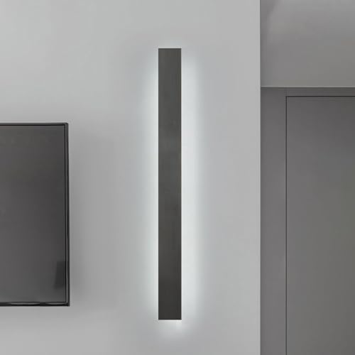 SXSaelciun Aplique LED de Pared Moderno para Interiores, Regulable, de Tira Larga, para escaleras. Exquisita lámpara de Pared con Control Remoto, Rectangular, de acrílico Negro, para dormitor