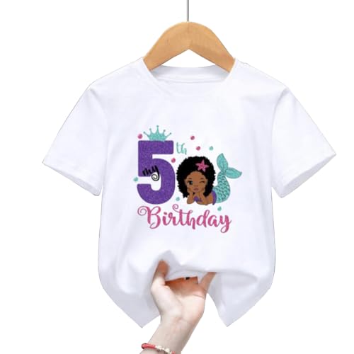 Mermaid 5 Yr B'day Shirt & Dress Decoration Kit - White