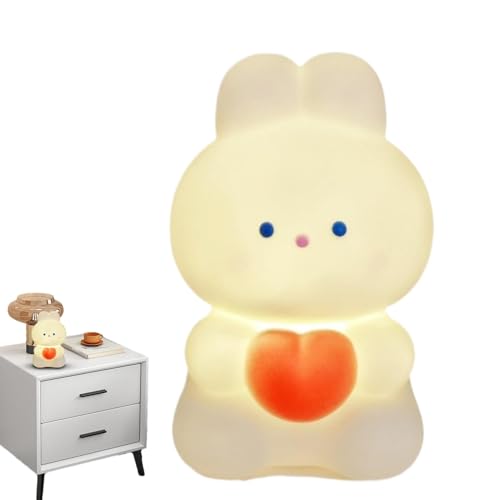 Bunny Night Light - Bunny Bedside Lamp, Animal Night Light with Holding Heart, Portable Table Top Lamp, Multipurpose Cartoon Led Night Lamp, Home Improvement Tool for Bedroom, Bathroom, Living Room