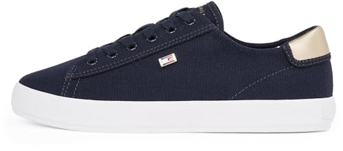 Tommy Hilfiger Damen Vulcanized Sneaker Canvas Lace Up Elegant, Blau (Space Blue), 38