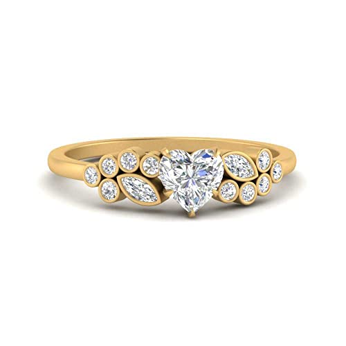 Bague cœur plaqué or jaune 1 carat : le cadeau femme idéal pour des fiançailles mémorables