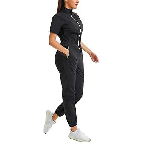 Junlan Schwitzanzug Damen Saunaanzug Waist Trainer Thermoanzug Body Shaper Sportanzug Damen Schwitzanzug Schnelltrocknend Sportanzug Abnehmen Cover