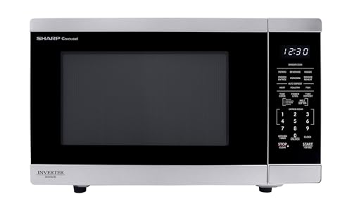 SHARP Countertop Microwave Oven with Removable 12.4' Carousel Turntable, 1100 Watt, 1.4 Cubic Feet, Stainless Steel