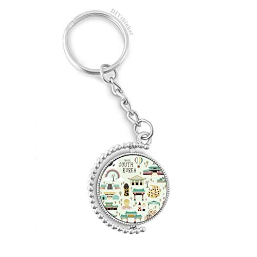 Key ring chain pour vélos et voitures avec médaillon multicolore 1,2 x 3,5 pouces
