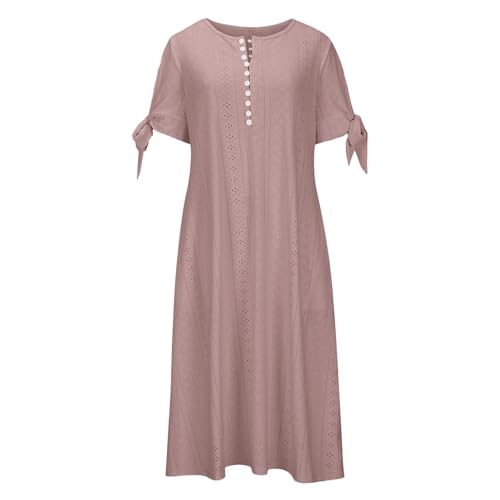 Robe longue solide col en V fluide décontractée pour soirée - 5