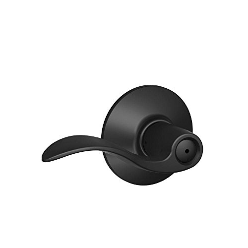 Schlage Accent Lever Bed and Bath Lock in Matte Black - F40ACC622