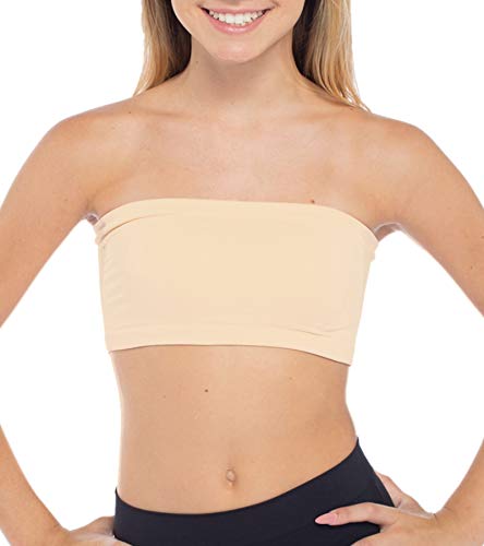 Girls Bandeau Tube Top Bra Strapless Comfort Fit Supportive Back to School One Size Fits Girls Age 10 to 142