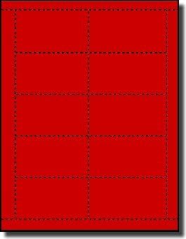 500 Label Outfitters® Bright Re-Entry Red Colored Laser and Inkjet Printable Business Cards (50 Sheets)