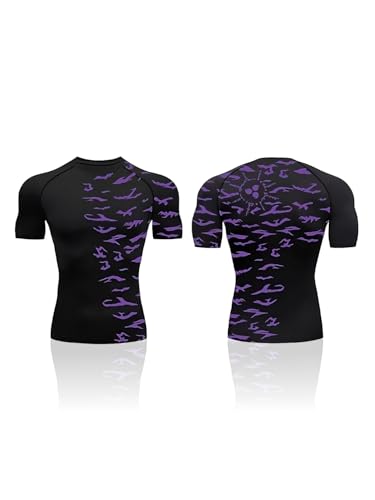 Anime Compression Shirts for Men - Gym Tshirt Wear Athletic Basketball Running Undershirt Workout Gear Top Shirt