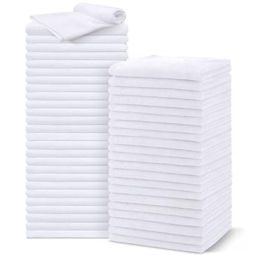 Image of UNIMADE Salon Towels 48 Pack, Super Soft Microfiber Hand Towel, Highly Absorbent Hair-Drying Cloth for Gym, Bath, Spa Use and Home Beauty Care - White (16x29 inch)