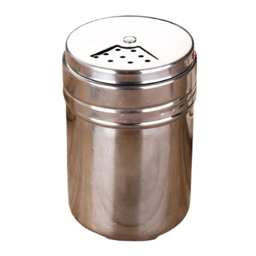 2PCS Salt and Pepper Shaker, Stainless Steel Spice Shaker Jars with Adjustable Pour Holes Durable Metal Seasoning Dispenser for Salt Sugar Spice Pepper(L)