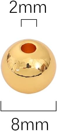 18K Gold Plated Round Spacer Beads 8mm 20pcs for Jewelry Making Findings Non Tarnish - Image 2