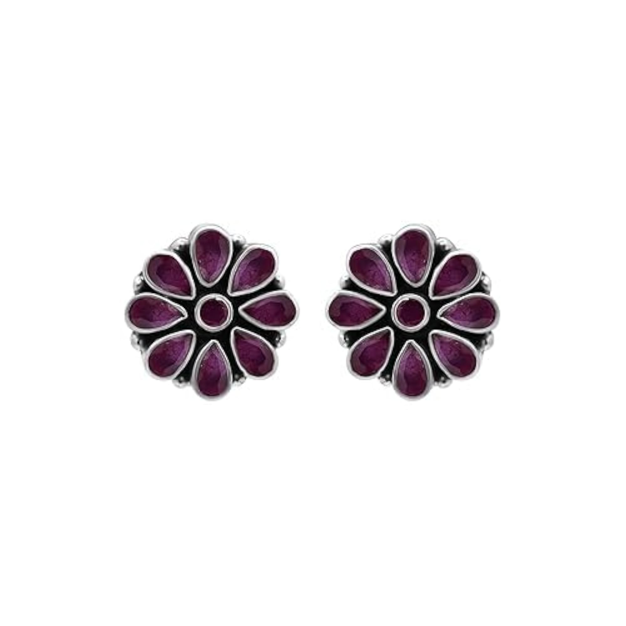 Women's 925 Sterling Silver Ruby Gemstone Earrings, Gift for Mother's Day