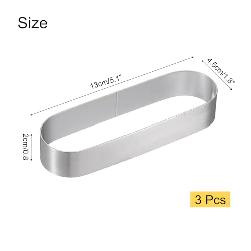 Moldes ovalados para tartas uxcell de acero inoxidable para repostería casera 3