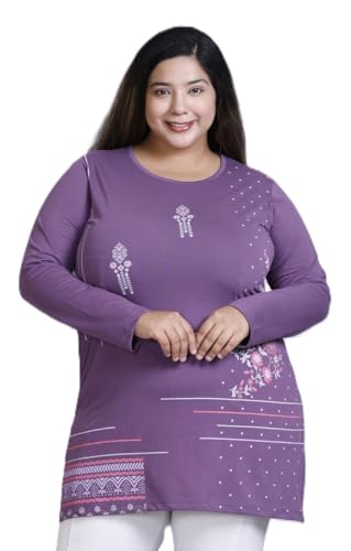 Image of Women Printed Full Sleeve Cotton Tshirt with Side Slits & Pocket | Small - 7XL Size