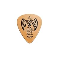 Orange .73 mm gauge. Made from Delrin for a more secure, non-slip surface. Durable, wear-resistant Delrin material. Pack of 12 guitar picks.