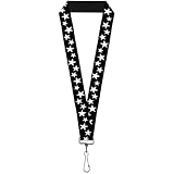 Lanyard Multi Stars Black White