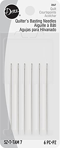 Dritz 3047 Quilter's Basting Hand Needles, Size 7 (6-Count)