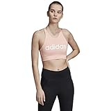 adidas Women's Brilliant Basic Workout Bra Top, Glow Pink/White, X-Large