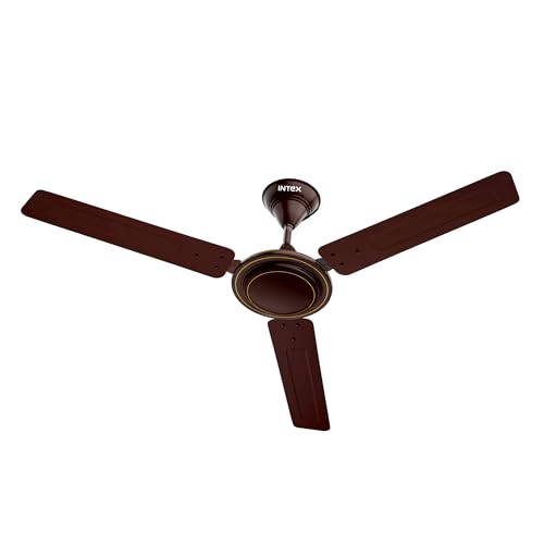 Image of Intex Aero Jet 1200MM Ceiling Fan with High Speed 380 RPM | 210 CMM Air Delivery | Rust Proof Body, Inverter Compatible | Low Noise Operation, 24 Month Warranty (Smoke Brown)