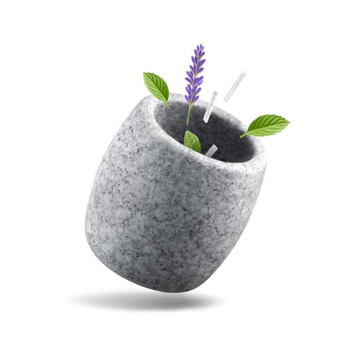Siegvoll Verdampferschale Sauna aus Granit - 6 5 x 6 5 cm Sauna Ei für Mentholkristalle & Saunaöle - intensiver Duft beim Erhitzen - hitzebeständige Sauna Zubehör - stilvolle Deko & Geschenkidee