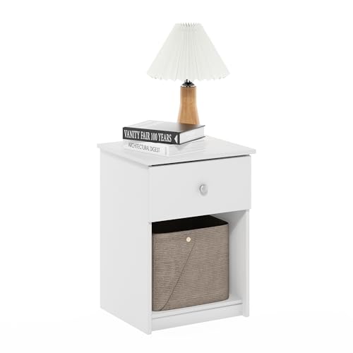 Image of Furinno Tidur Nightstand, 1-Pack, White