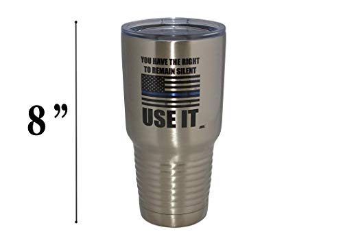 Grappige Politie Officer Grote 30oz Reizen Tumbler Mok Cup w/Deksel Vacuüm Geïsoleerde Blijf Stille Dunne Blauwe Lijn PD Gift - Image 6