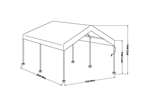 image for Sunovo Portable Carport Garage Shelter Canopy Car Port Shed (3x6m Sing
