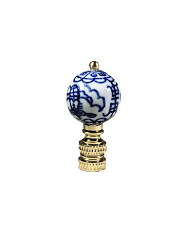 Royal Designs, Inc. F-5084-PB-2 Decorative Chinoiserie Blue And White Lamp Finials thumb #2