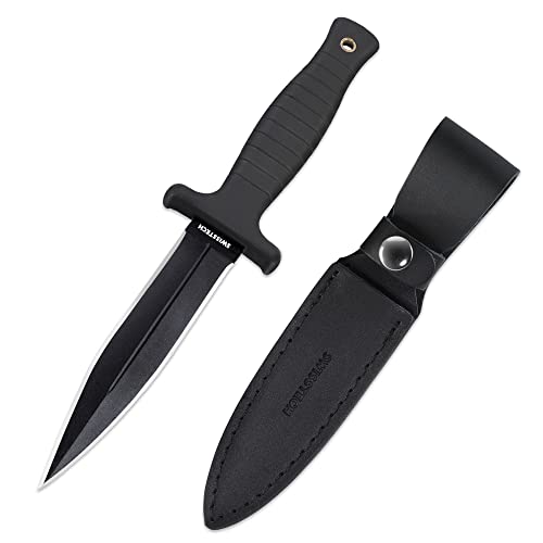 Swiss+Tech Fixed Blade Knife, 9-Inch Survival Knife with Sheath, Double Edged S.S. Blade, Non-slip Ergonomic Handle, Good for Hiking, Camping, Outdoor Activities, EDC Swiss+Tech Fixed Blade Knife, 9-Inch Survival Knife with Sheath, Double Edged S.S. Blade, Non-slip Ergonomic Handle, Good for Hiking, Camping, Outdoor Activities, EDC