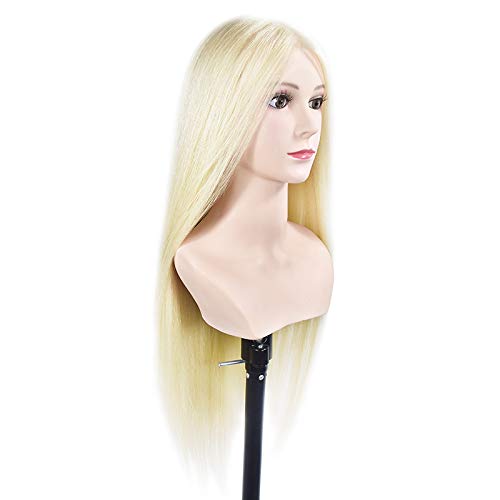 Tfmox Training Head Hair Mannequin Training Head Can Be Curled Wig Head With Human Hair Hairdressing Training Head Dummy Dolls