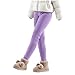 Fleece Leggings Kids Girls Fleece Lined Leggings Thick Winter Warm Pants for Kids Teen Girl Thermal Tights Preppy Clothes Back to School Fashion Purple Size 4-5
