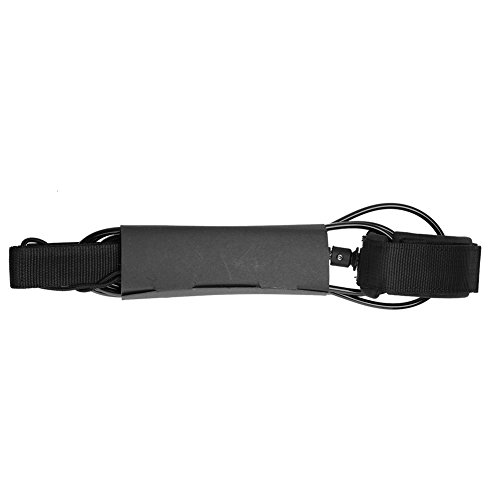 6ft 5.5mm Premium TPU Surfboard Leash with Metal Double Swivels for Surfing Accessories, Ankle Strap Neoprene, Suitable for Short and Long Board, Available in 5 Colors (Black)