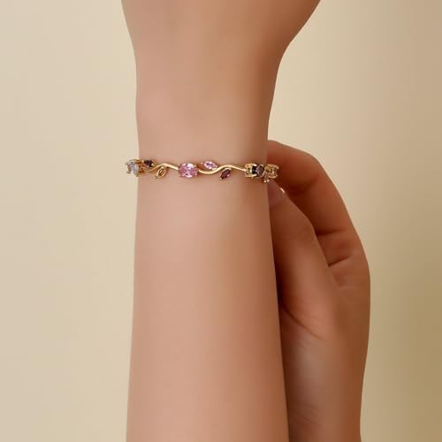 Image of SALTY Tulip Bracelet for Women Anti Tarnish | Fancy Floral Bracelet | Jewellery Gifts | Hand Band | Fashion Accessories for Girls | Minimal Jewelry Design | Gift for Rakhi | Gift for Diwali, Christmas, Marriage, Birthday