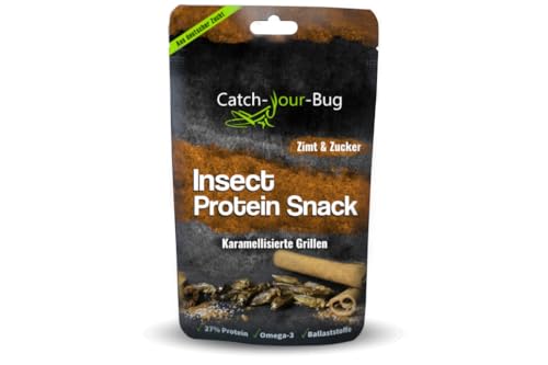 Karamellisierter essbarer Insektensnack, Insekten zum Essen von Catch-Your-Bug, 15 g essbare Grillen verzehrfertig, Insekten zum Essen für Menschen