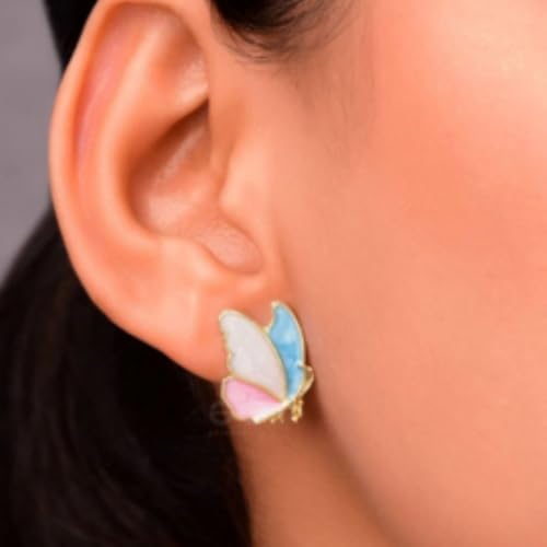 Image of Bottega-Inspired Chunky Korean Stylish Earrings | Big Party Statement Studs | Celebrity Fashion Jewellery | Gifts For Women and Girls