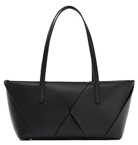 Bolso Tote tejido gran capacidad con cierre para mujer miniatura 1