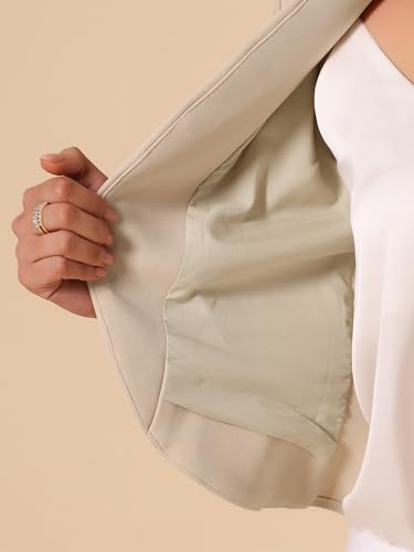 Image of Allegra K Short Sleeve Blazers for Women's Business Casual Open Front Work Cropped Shrug Jacket